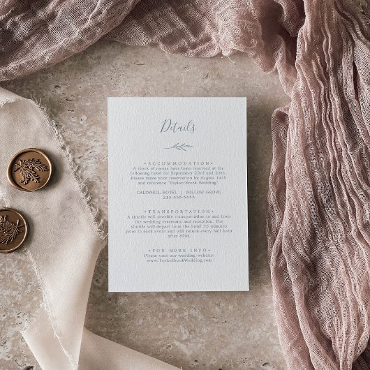 Mindestleaf | Dusty Blue Details Umschließungskart Begleitkarte