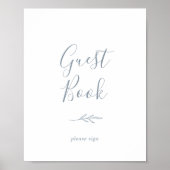 Mindestleaf | Dusty Blue Guest Book Sign Poster (Vorne)