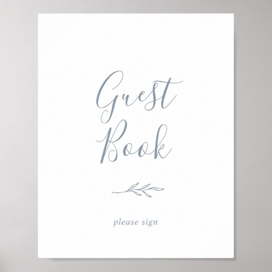 Mindestleaf | Dusty Blue Guest Book Sign Poster (Vorne)