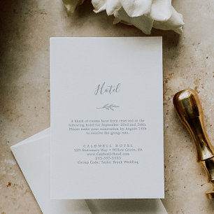 Mindestleaf   Dusty Blue Hotel Enclosure Card Begleitkarte