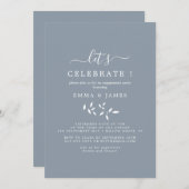 Mindestleaf | Dusty Blue "Let's Celebrate" Einladung (Vorne/Hinten)