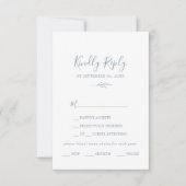 Mindestleaf | Dusty Blue Menu Choice RSVP Card Karte (Vorderseite)