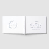 Mindestleaf | Dusty Blue Monogram Back Wedding Gästebuch (Voll)