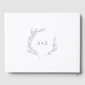 Mindestleaf | Dusty Blue Monogram Back Wedding Gästebuch (Rückseite)