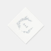 Mindestleaf | Dusty Blue Monogram Wedding Serviette (Ecke)