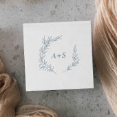 Mindestleaf | Dusty Blue Monogram Wedding Serviette