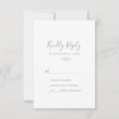 Mindestleaf | Dusty Blue Simple RSVP Card (Vorderseite)