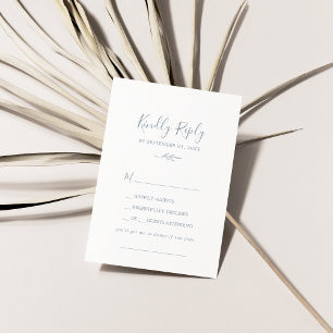 Mindestleaf   Dusty Blue Song Request RSVP Card Karte