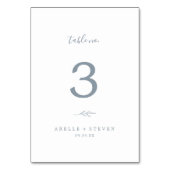 Mindestleaf | Dusty Blue Tischnummer (Vorderseite)