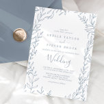 Mindestleaf | Dusty Blue Wedding Einladung<br><div class="desc">Diese minimale blaue Hochzeitskarte ist perfekt für eine elegante Hochzeit. Die Silhouette ist schlicht und grün in hellblau mit klassischem minimalistischem Stil.</div>