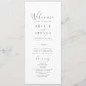 Mindestleaf | Dusty Blue Wedding Program Programm (Vorderseite)