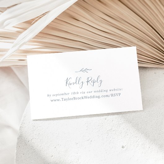 Mindestleaf | Dusty Blue Wedding Website UAWG Begleitkarte
