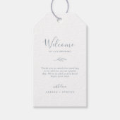 Mindestleaf | Dusty Blue Wedding Welcome Geschenkanhänger (Vorderseite)