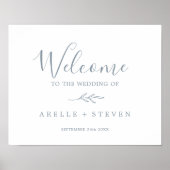 Mindestleaf | Dusty Blue Wedding Welcome Poster (Vorne)