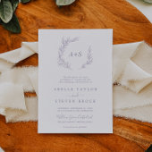 Mindestleaf | Dusty Lila Monogram Wedding Einladung