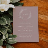 Mindestleaf | Dusty Rose Formal Monogram Wedding Einladung
