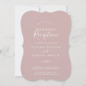 Mindestleaf | Dusty Rose Hochzeitsempfang Einladung (Vorderseite)