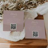 Mindestleaf | Dusty Rose QR Code Hochzeitdetails Begleitkarte