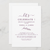 Mindestleaf | Eggplant "Let's Celebrate" Einladung (Vorne/Hinten)