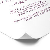 Mindestleaf | Eggplant Unplugged Zeremony Sign Poster (Ecke)