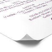 Mindestleaf | Eggplant Wedding Drinks Menu Poster (Ecke)