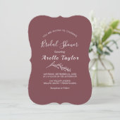 Mindestleaf | Einladung der Burgundy Bridal Dusche (Stehend Vorderseite)