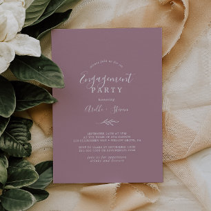 Mindestleaf   Einladung der Mauve-Engagement-Parte