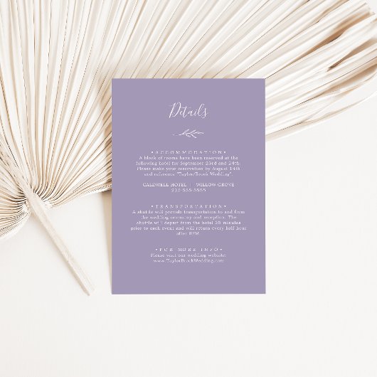 Mindestleaf | Einschließungskarte für Lavendeldeta Begleitkarte