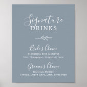 Mindestleaf | Getränke mit blauer und weißer Unter Poster (Vorne)