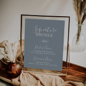 Mindestleaf | Getränke mit blauer und weißer Unter Poster