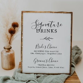 Mindestleaf | Getränke mit schwarzer und weißer Un Poster