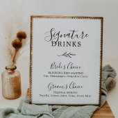 Mindestleaf | Getränke mit schwarzer und weißer Un Poster