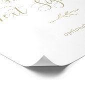 Mindestleaf | Gold Benutzerdefiniertes Textzeichen Poster (Ecke)