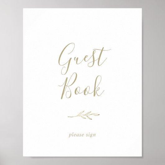 Mindestleaf | Gold Guest Book Sign Poster (Vorne)