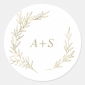 Mindestleaf | Gold Monogram Umschlag Aufkleber (Vorderseite)