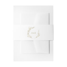Mindestleaf | Gold Monogram Wedding Einladungsbanderole
