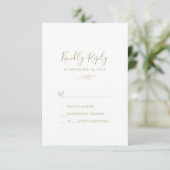 Mindestleaf | Gold Simple RSVP Card Karte (Stehend Vorderseite)