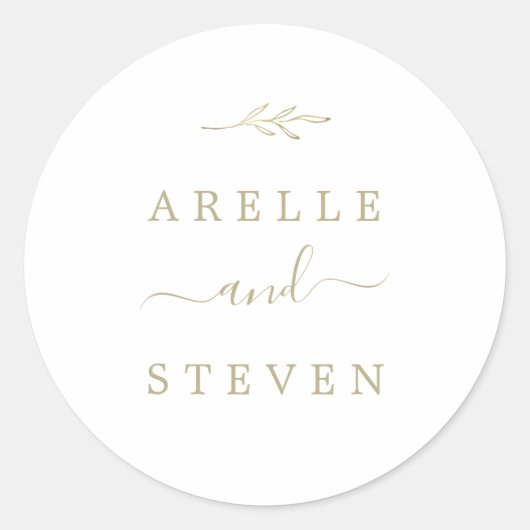 Mindestleaf | Gold Wedding Umschlag Aufkleber (Vorderseite)