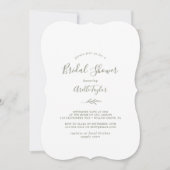 Mindestleaf | Grünes Olivenöl-Brautparty Einladung (Vorderseite)