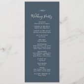 Mindestleaf | Hochzeitsprogramm für Spätblauen Programm (Rückseite)