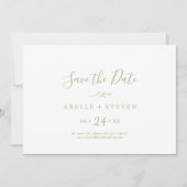 Mindestleaf | Horizontal Gold Save The Date (Vorderseite)