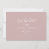 Mindestleaf | Horizontale Rose Save the Date (Vorderseite)