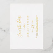 Mindestleaf | Horizontaler Goldstreifen Save the D Folieneinladung (Vorderseite)