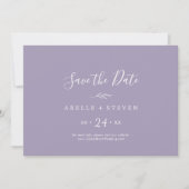 Mindestleaf | Lavendel Horizontal Save the Date (Vorderseite)