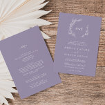Mindestleaf | Lavendel in einer Hochzeit Einladung<br><div class="desc">Dieser legendäre Leavender in einer Hochzeitseinladung ist perfekt für eine Hochzeit. Die Silhouette ist schlicht und besteht aus grünen Blättern in pastellfarbenen Lilien, lila mit minimalistischem böhmischen Gartenstil. Personalisieren Sie mit den ersten Initialen des Paares. Rett Papier, indem man die Details auf der Rückseite der Hochzeitseinladung statt auf einer separaten...</div>