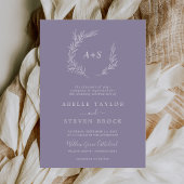 Mindestleaf | Lavender Formal Monogram Wedding Einladung