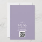 Mindestleaf | Lavender Monogram QR Code Wedding Einladung (Rückseite)