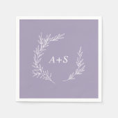 Mindestleaf | Lavender Monogram Wedding Napkins Serviette (Vorderseite)