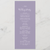Mindestleaf | Lavender Wedding Program Programm (Rückseite)