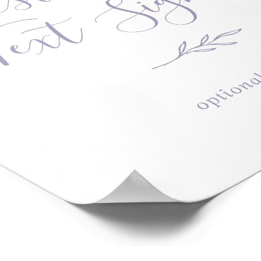 Mindestleaf | Lila benutzerdefiniertes Textzeichen Poster (Ecke)